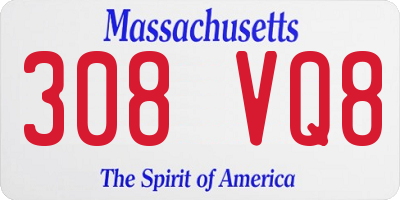 MA license plate 308VQ8