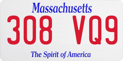 MA license plate 308VQ9