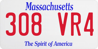 MA license plate 308VR4