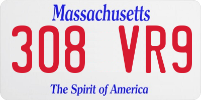 MA license plate 308VR9