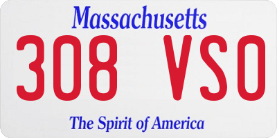 MA license plate 308VS0