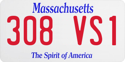 MA license plate 308VS1