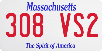 MA license plate 308VS2