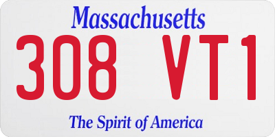MA license plate 308VT1