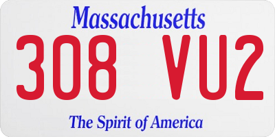 MA license plate 308VU2