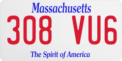 MA license plate 308VU6