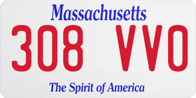 MA license plate 308VV0