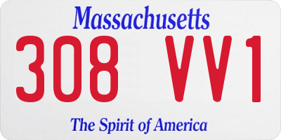 MA license plate 308VV1