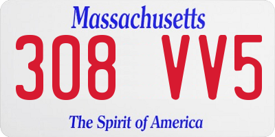 MA license plate 308VV5