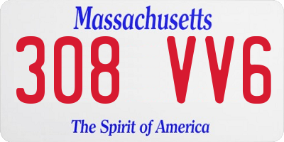 MA license plate 308VV6