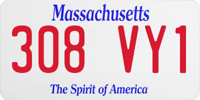 MA license plate 308VY1