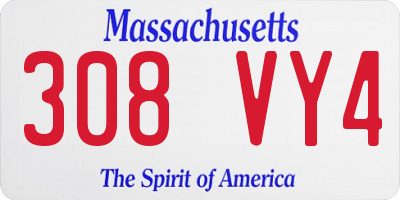 MA license plate 308VY4