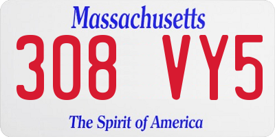 MA license plate 308VY5