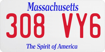 MA license plate 308VY6