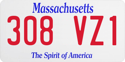 MA license plate 308VZ1