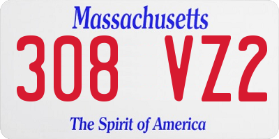 MA license plate 308VZ2