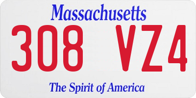 MA license plate 308VZ4