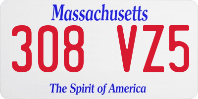 MA license plate 308VZ5