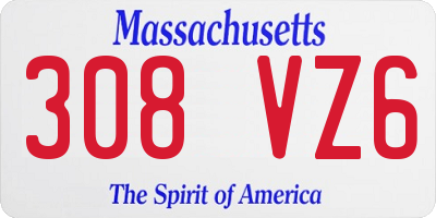 MA license plate 308VZ6