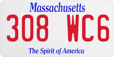 MA license plate 308WC6