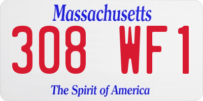 MA license plate 308WF1