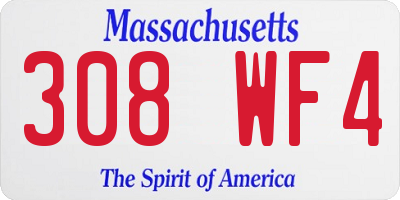 MA license plate 308WF4