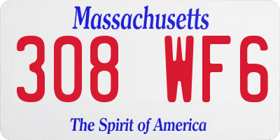 MA license plate 308WF6