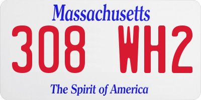 MA license plate 308WH2