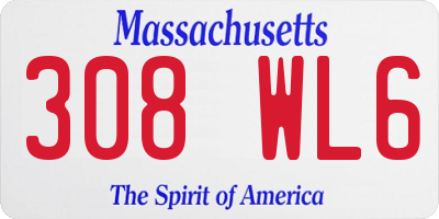 MA license plate 308WL6