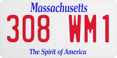 MA license plate 308WM1