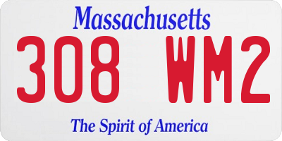 MA license plate 308WM2