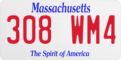 MA license plate 308WM4