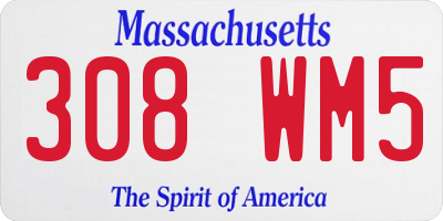 MA license plate 308WM5