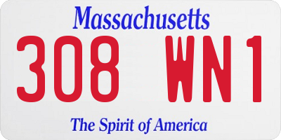 MA license plate 308WN1