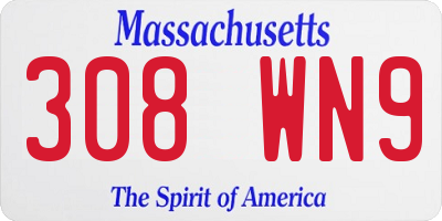 MA license plate 308WN9