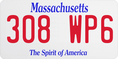 MA license plate 308WP6