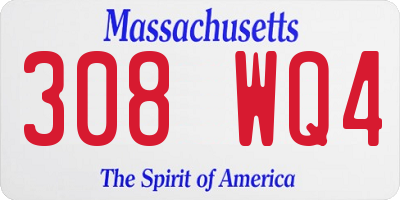 MA license plate 308WQ4