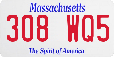 MA license plate 308WQ5