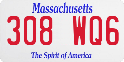 MA license plate 308WQ6