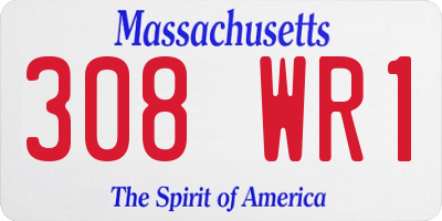 MA license plate 308WR1
