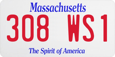 MA license plate 308WS1