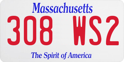 MA license plate 308WS2