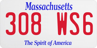 MA license plate 308WS6