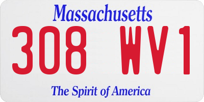 MA license plate 308WV1