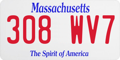 MA license plate 308WV7
