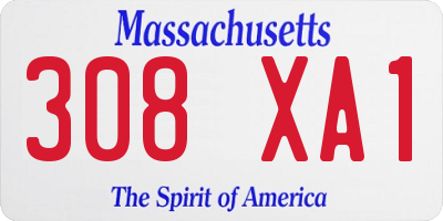 MA license plate 308XA1