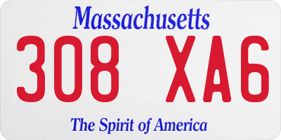 MA license plate 308XA6