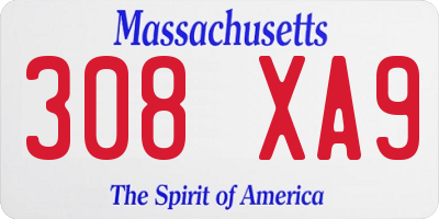 MA license plate 308XA9