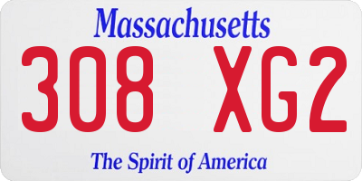 MA license plate 308XG2