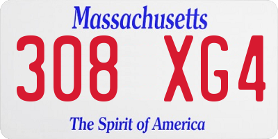 MA license plate 308XG4